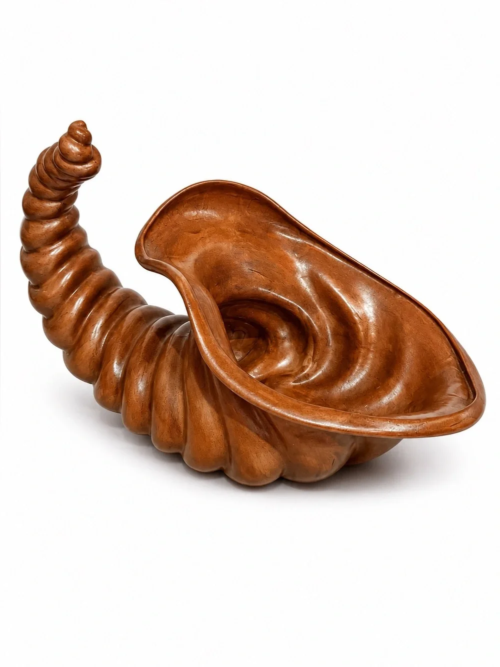 Vintage Japan Faux Wood Cornucopia Horn of Plenty Planter Bowl 💕